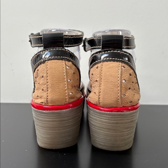 Fly London Ydel sandal open toe leather perforated platform wedge US7.5 EU38 - Picture 9 of 11